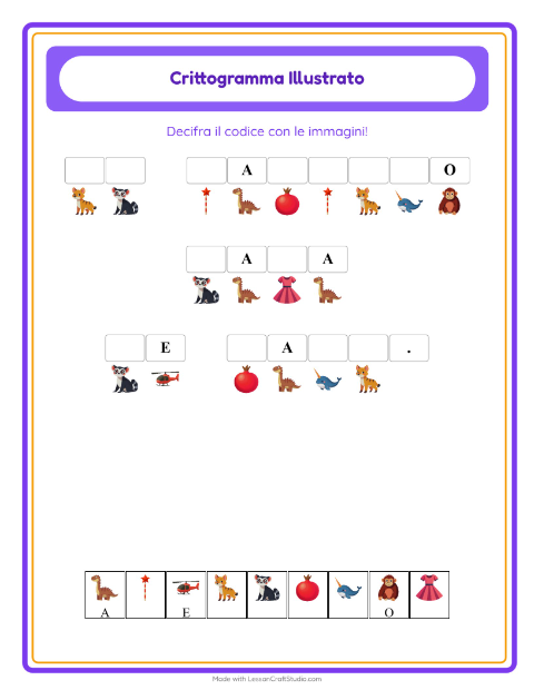 Anteprima della scheda di Crittogramma per Scuola dell'infanzia (5-7 anni)