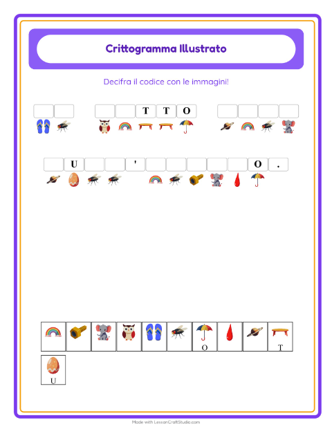 Anteprima della scheda di Crittogramma per Scuola dell'infanzia (5-7 anni)