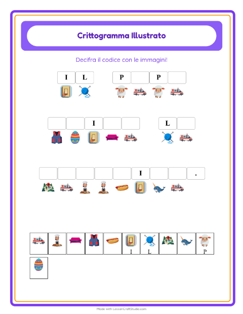 Anteprima della scheda di Crittogramma per Scuola dell'infanzia (5-7 anni)