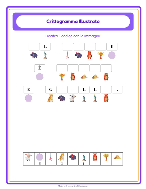 Anteprima della scheda di Crittogramma per Scuola dell'infanzia (5-7 anni)