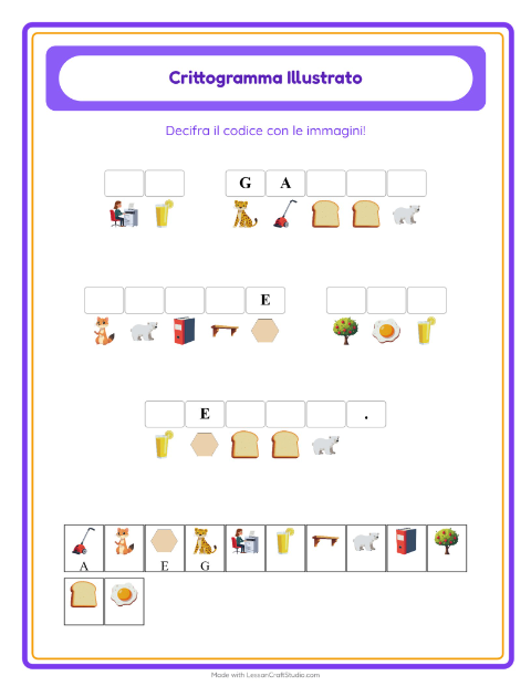 Anteprima della scheda di Crittogramma per Scuola dell'infanzia (5-7 anni)