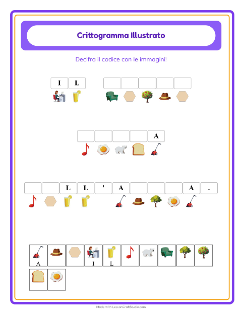 Anteprima della scheda di Crittogramma per Scuola dell'infanzia (5-7 anni)