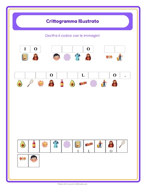 Anteprima della scheda di Crittogramma per Scuola dell'infanzia (5-7 anni)