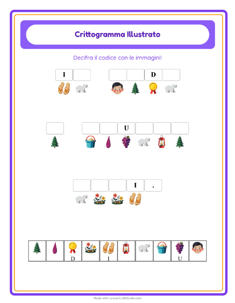 Anteprima della scheda di Crittogramma per Scuola dell'infanzia (5-7 anni)