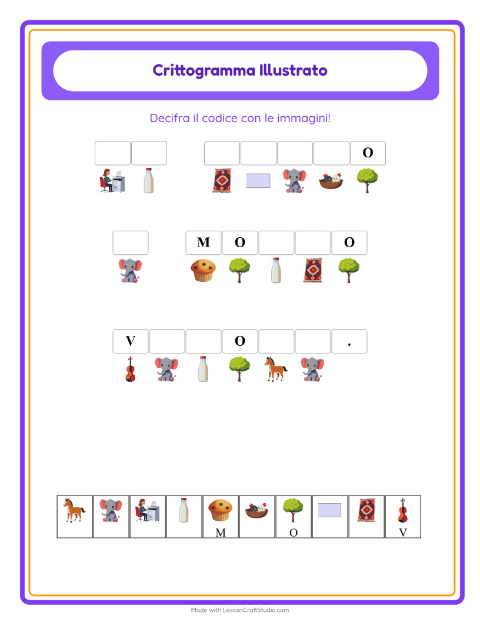 Anteprima della scheda di Crittogramma per Scuola dell'infanzia (5-7 anni)