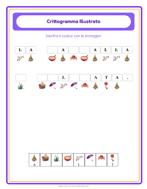 Anteprima della scheda di Crittogramma per Scuola dell'infanzia (5-7 anni)