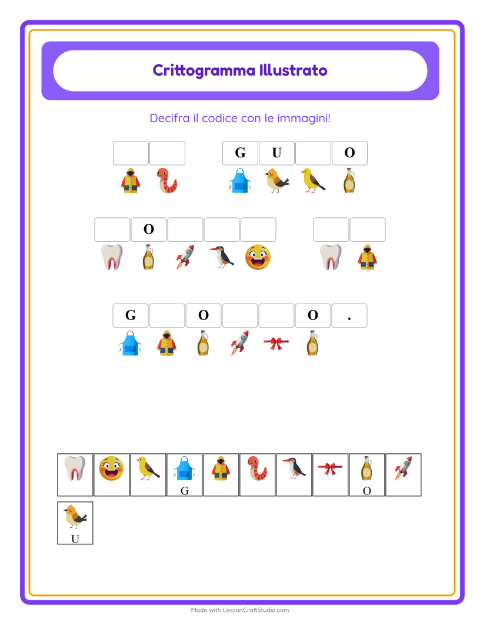 Anteprima della scheda di Crittogramma per Scuola dell'infanzia (5-7 anni)