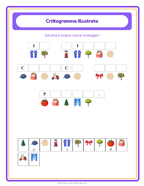 Anteprima della scheda di Crittogramma per Scuola dell'infanzia (5-7 anni)