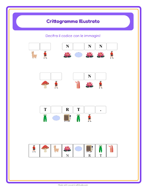 Anteprima della scheda di Crittogramma per Scuola dell'infanzia (5-7 anni)