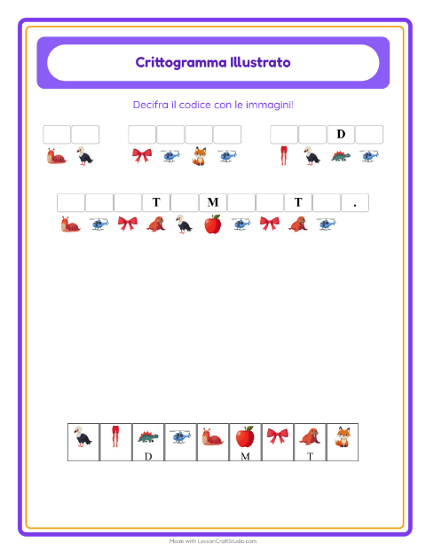 Anteprima della scheda di Crittogramma per Scuola dell'infanzia (5-7 anni)