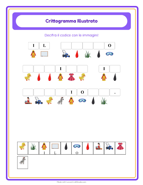 Anteprima della scheda di Crittogramma per Scuola dell'infanzia (5-7 anni)