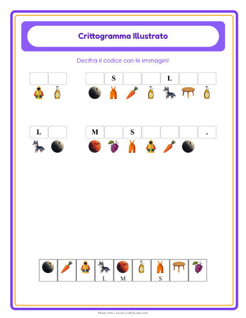Anteprima della scheda di Crittogramma per Scuola dell'infanzia (5-7 anni)