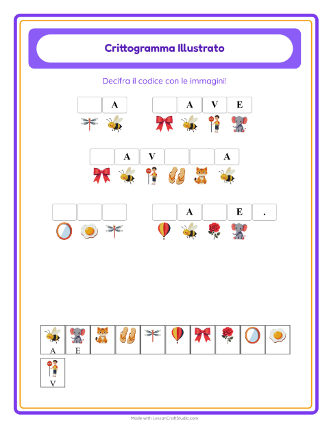 Anteprima della scheda di Crittogramma per Scuola dell'infanzia (5-7 anni)