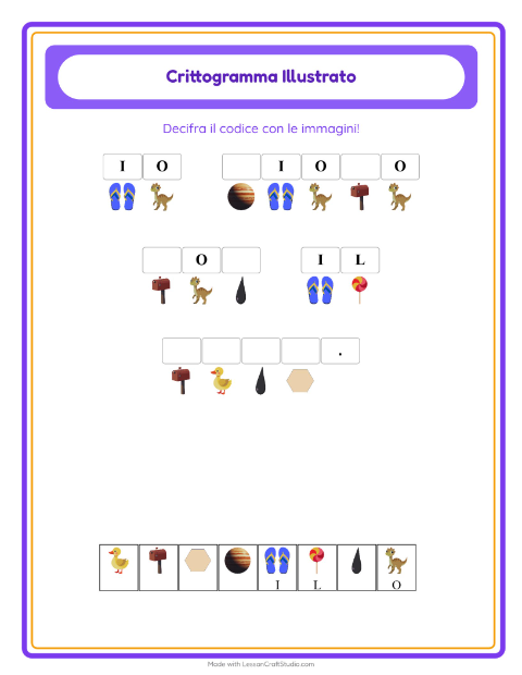 Anteprima della scheda di Crittogramma per Scuola dell'infanzia (5-7 anni)