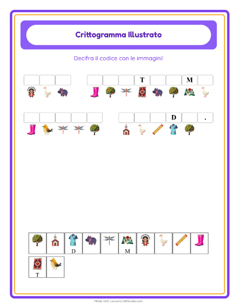 Anteprima della scheda di Crittogramma per Scuola dell'infanzia (5-7 anni)