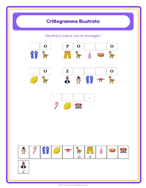 Anteprima della scheda di Crittogramma per Scuola dell'infanzia (5-7 anni)
