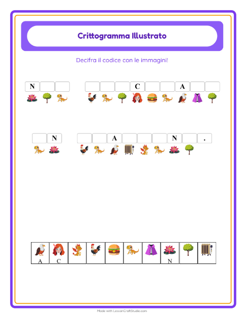 Anteprima della scheda di Crittogramma per Scuola dell'infanzia (5-7 anni)