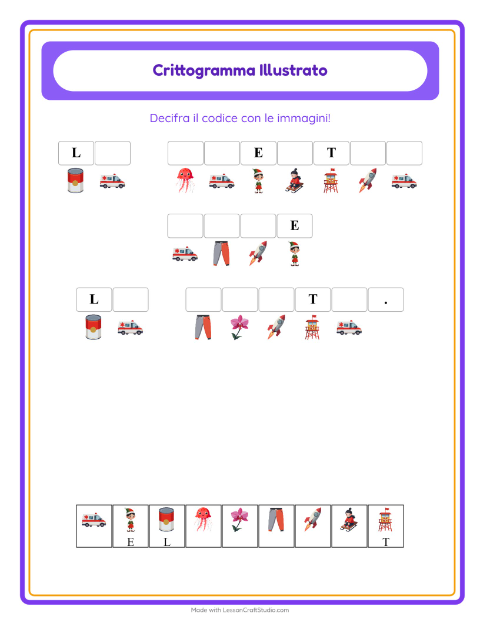 Anteprima della scheda di Crittogramma per Scuola dell'infanzia (5-7 anni)