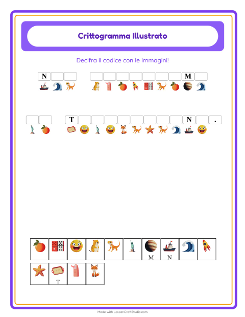 Anteprima della scheda di Crittogramma per Scuola dell'infanzia (5-7 anni)