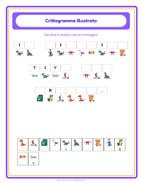 Anteprima della scheda di Crittogramma per Scuola dell'infanzia (5-7 anni)