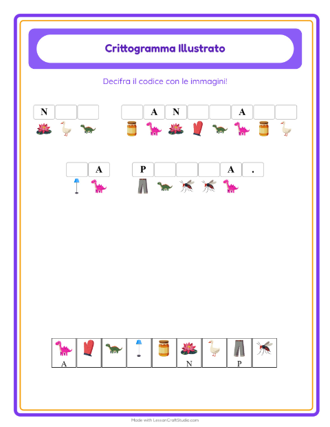 Anteprima della scheda di Crittogramma per Scuola dell'infanzia (5-7 anni)