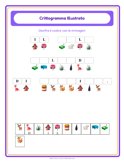 Anteprima della scheda di Crittogramma per Scuola dell'infanzia (5-7 anni)