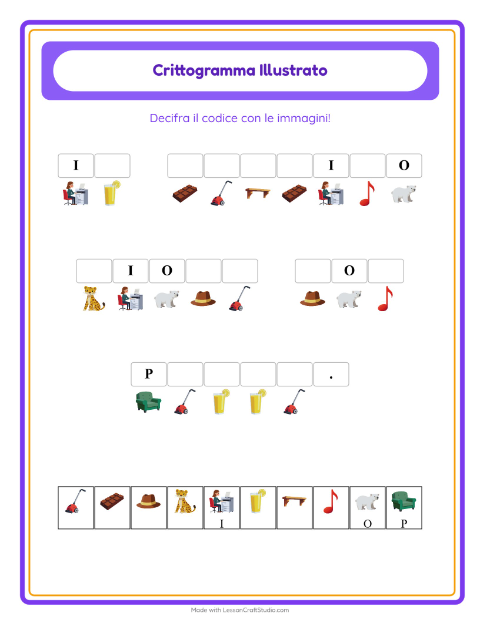 Anteprima della scheda di Crittogramma per Scuola dell'infanzia (5-7 anni)