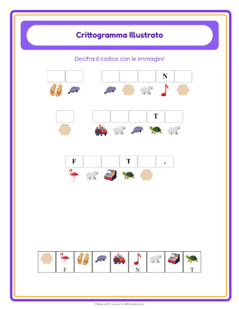 Anteprima della scheda di Crittogramma per Scuola dell'infanzia (5-7 anni)