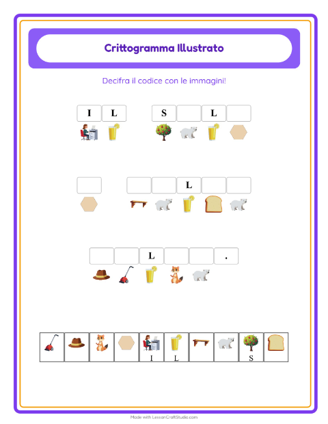 Anteprima della scheda di Crittogramma per Scuola dell'infanzia (5-7 anni)
