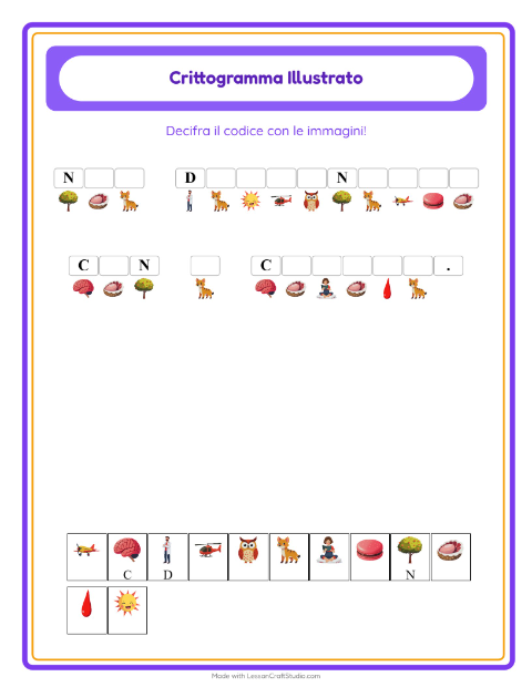 Anteprima della scheda di Crittogramma per Scuola dell'infanzia (5-7 anni)