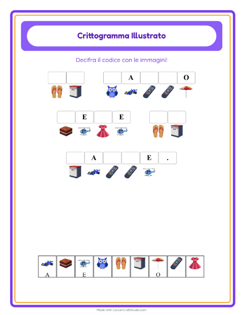 Anteprima della scheda di Crittogramma per Scuola dell'infanzia (5-7 anni)
