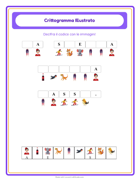 Anteprima della scheda di Crittogramma per Scuola dell'infanzia (5-7 anni)