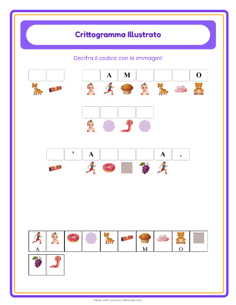 Anteprima della scheda di Crittogramma per Scuola dell'infanzia (5-7 anni)