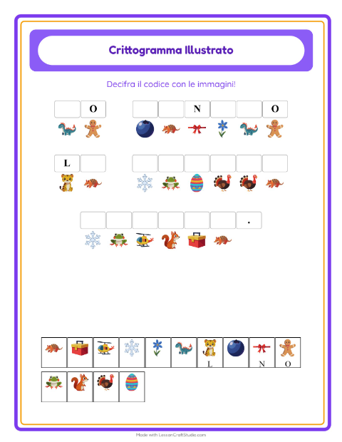 Anteprima della scheda di Crittogramma per Scuola dell'infanzia (5-7 anni)