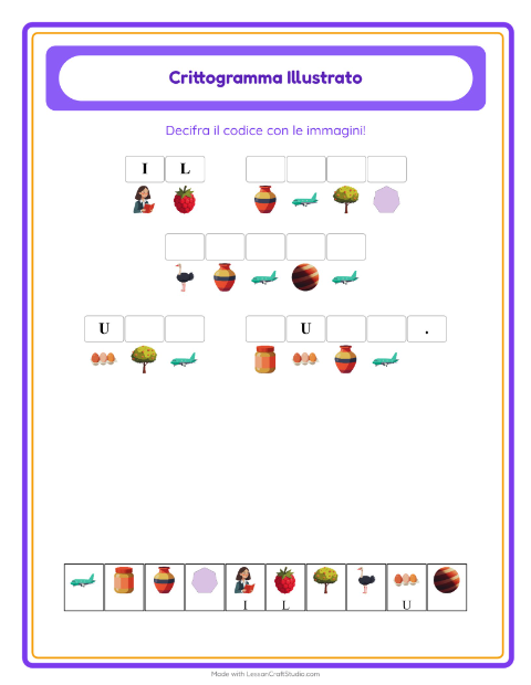 Anteprima della scheda di Crittogramma per Scuola dell'infanzia (5-7 anni)