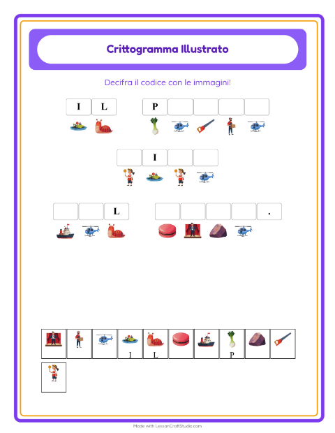 Anteprima della scheda di Crittogramma per Scuola dell'infanzia (5-7 anni)