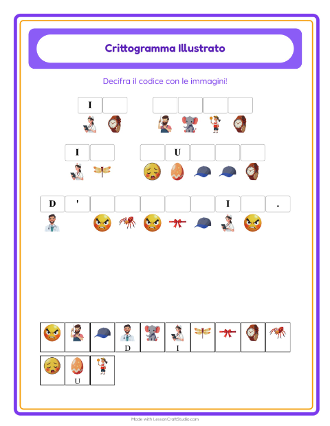 Anteprima della scheda di Crittogramma per Scuola dell'infanzia (5-7 anni)