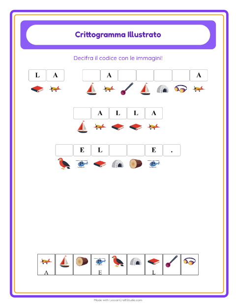 Anteprima della scheda di Crittogramma per Scuola dell'infanzia (5-7 anni)