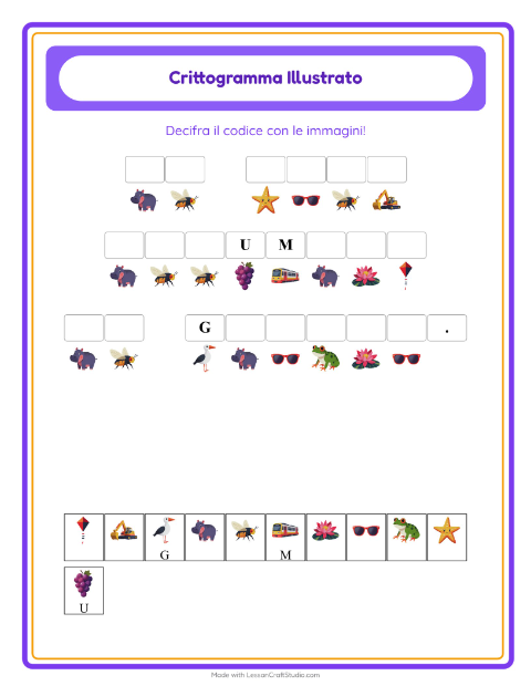 Anteprima della scheda di Crittogramma per Scuola dell'infanzia (5-7 anni)