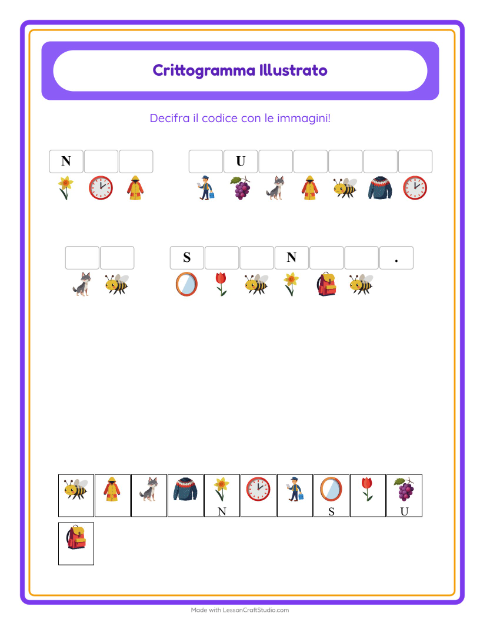 Anteprima della scheda di Crittogramma per Scuola dell'infanzia (5-7 anni)