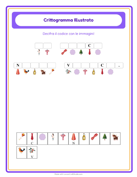 Anteprima della scheda di Crittogramma per Scuola dell'infanzia (5-7 anni)