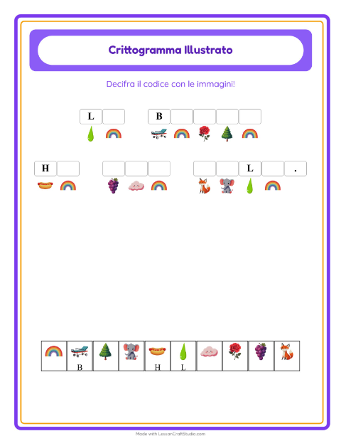 Anteprima della scheda di Crittogramma per Scuola dell'infanzia (5-7 anni)