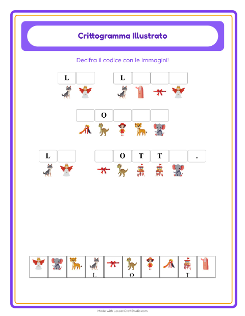 Anteprima della scheda di Crittogramma per Scuola dell'infanzia (5-7 anni)