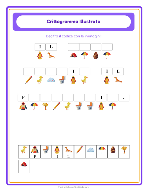 Anteprima della scheda di Crittogramma per Scuola dell'infanzia (5-7 anni)