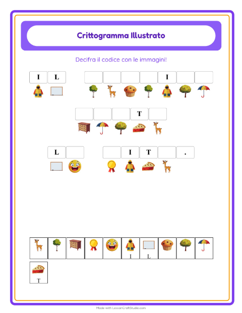Anteprima della scheda di Crittogramma per Scuola dell'infanzia (5-7 anni)