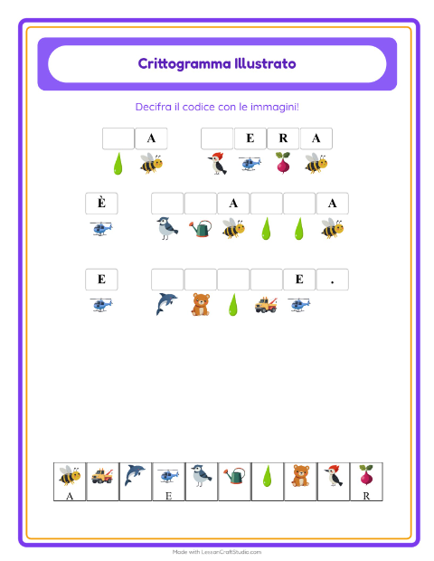 Anteprima della scheda di Crittogramma per Scuola dell'infanzia (5-7 anni)