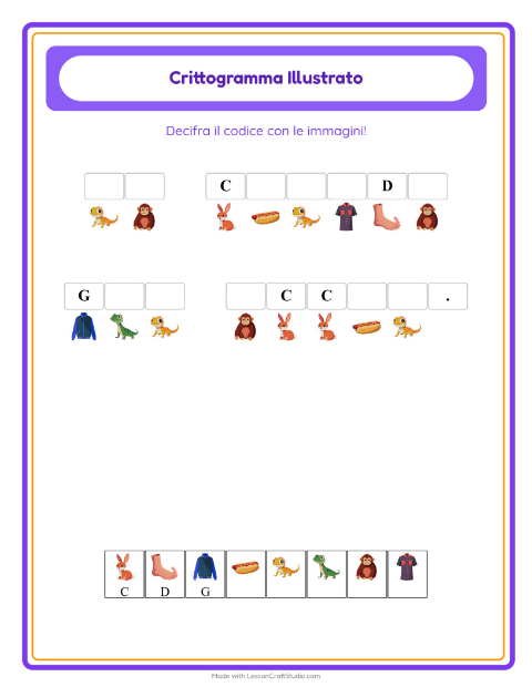 Anteprima della scheda di Crittogramma per Scuola dell'infanzia (5-7 anni)