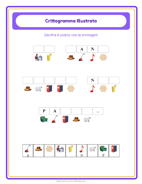 Anteprima della scheda di Crittogramma per Scuola dell'infanzia (5-7 anni)