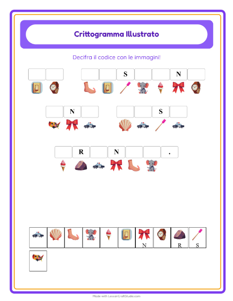 Anteprima della scheda di Crittogramma per Scuola dell'infanzia (5-7 anni)
