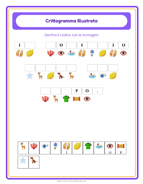 Anteprima della scheda di Crittogramma per Scuola dell'infanzia (5-7 anni)